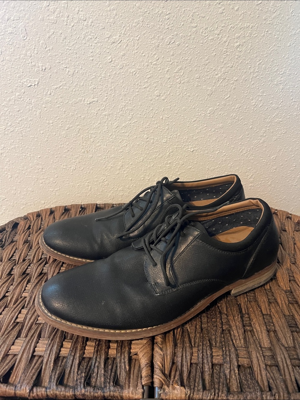Rye Stitchfix Men's Black Leather Lace-Up Derby Dress Shoes